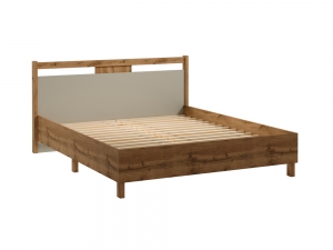 Łóżko dwuosobowe INDYGO L160, 160x200, dąb wotan / beige