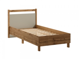 Łóżko jednoosobowe INDYGO L90, 90x200, dąb wotan / beige
