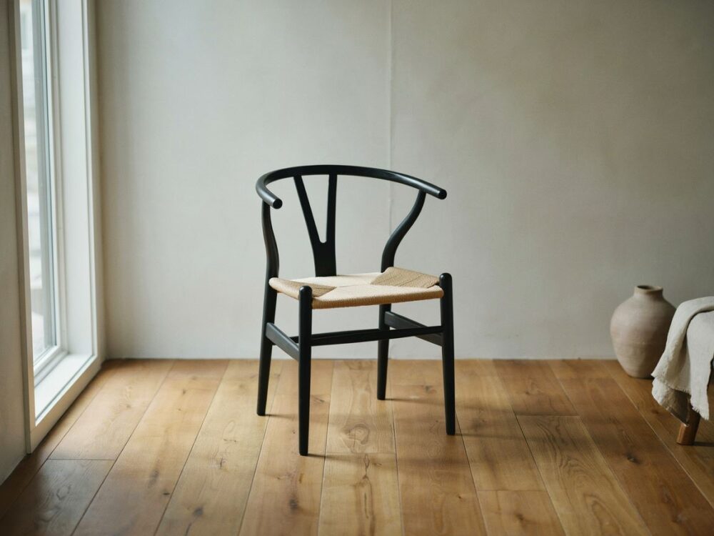 designerskie krzesło wishbone